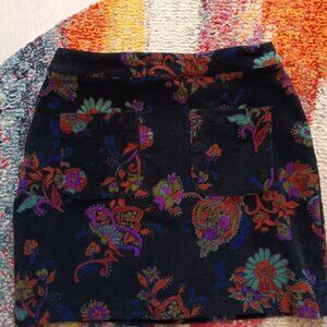 Modcloth corduroy paisley skirt, size 6